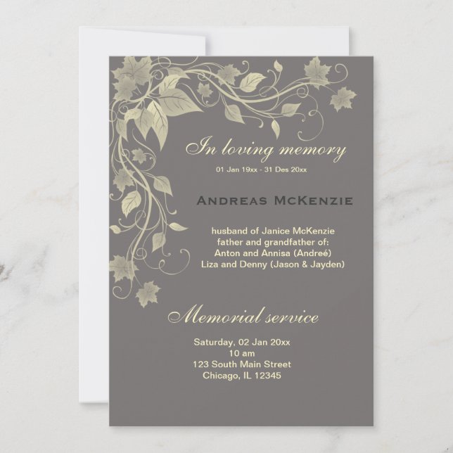 Anúncio Memoriam (Frente)