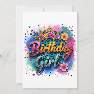 Anúncio Menina de Aniversário Floral Leopardo