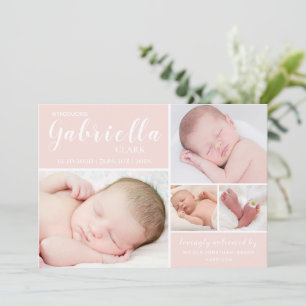 Anúncio Menina de Colagem de Fotografias Rosa Blush Modern
