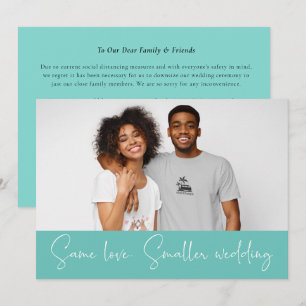 Anúncio Mesmo Amor Casamento Menor Reduzir Foto Azul Turqu