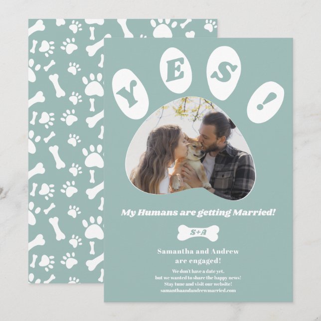 Anúncio Meus Humanos se casando com a foto da pata do noiv (Frente/Verso)