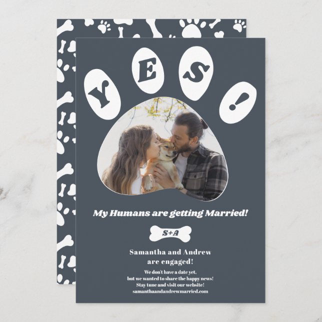 Anúncio Meus Humanos se casando com a foto da pata do noiv (Frente/Verso)