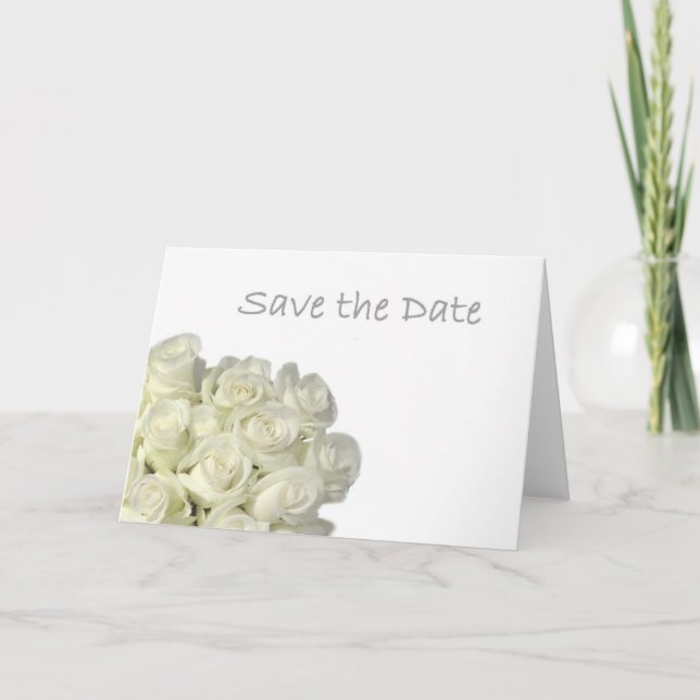 Anúncio Mini White Roses - Placa "Salvar a Data" (Frente)