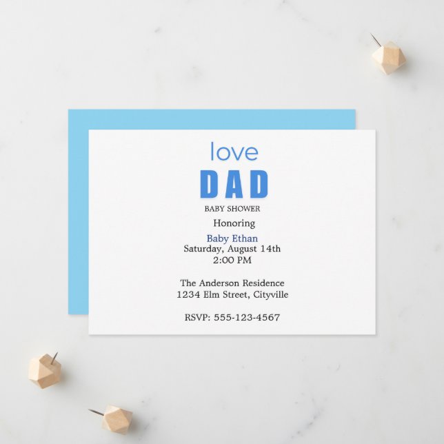 Anúncio Minimal Baby boy Shower Invitation (Frente/Verso In Situ)