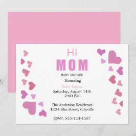 Anúncio Minimal Baby Girl Shower Invitation