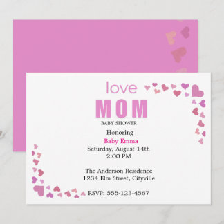 Anúncio Minimal Baby girl Shower Invitation