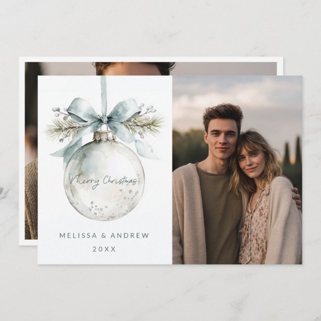 Anúncio Minimal Merry Christmas Ornament (Frente/Verso)