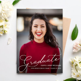 Anúncio Minimalist Graduate Script High School Graduation