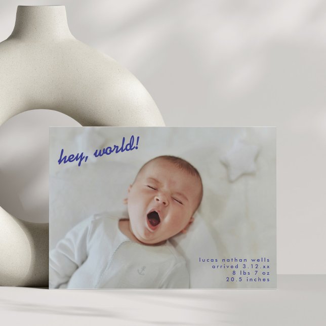 Anúncio Minimalist New Baby Photo Newborn Hello Birth (Criador carregado)