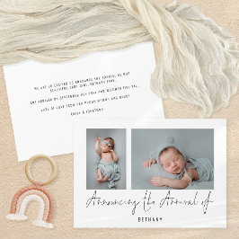 Anúncio Minimalista 2 fotos anunciando o nascimento