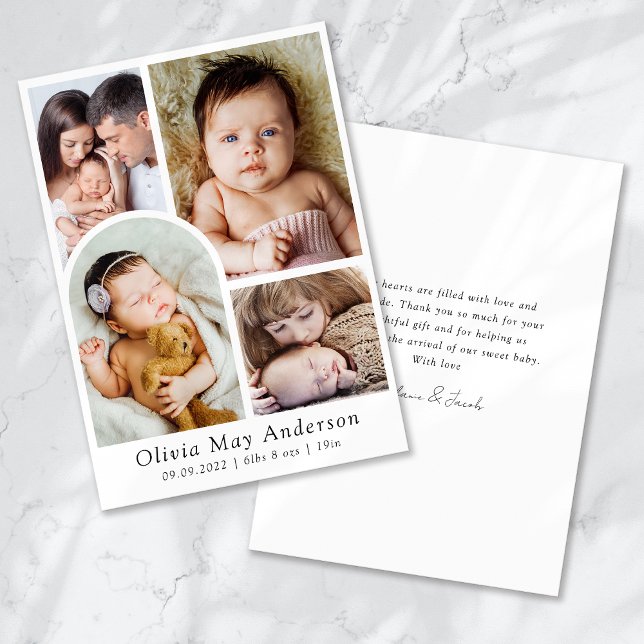 Anúncio Mínimalista 5 Fotografias Obrigado Nascimento (Criador carregado)