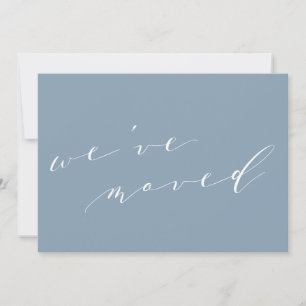 Anúncio Minimalista Azul Script Mudamos Nova Casa Mudança