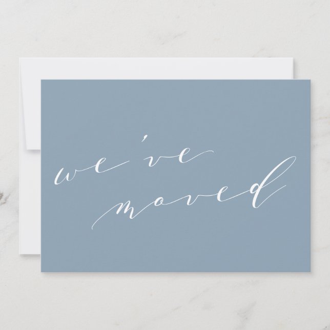 Anúncio Minimalista Azul Script Mudamos Nova Casa Mudança (Frente)