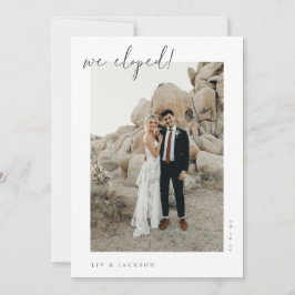 Anúncio Minimalista de Casamento às Escondidas