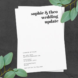 Anúncio Minimalista Informal | Atualização de Casamento Mo