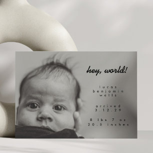Anúncio Minimalista Moderno Bebê Personalizado Foto Nascim