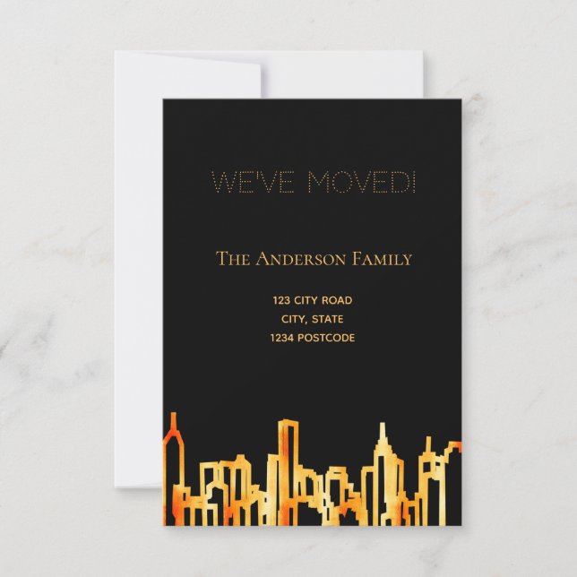 Anúncio Mínimo do horizonte da cidade de ouro negro que mu (Frente)