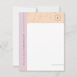 Anúncio Mínimo Terrazzo Monograma - Papel de carta - Roxo