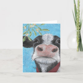 Anúncio Mistletoe Cow Folded Card
