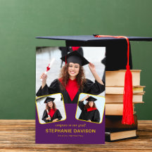 Modern 3 Foto Gratos para Formando 2023 Púrpura Am