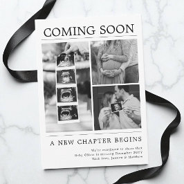 Anúncio Modern Black and White Photo Newspaper Pregnancy