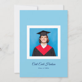 Anúncio Modern Blues & White High School Photo Grad