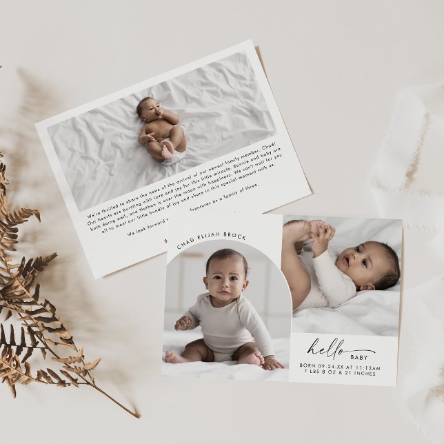 Anúncio Modern Boho Arch Hello Baby 3 Photo Birt (Criador carregado)