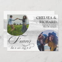 Modern Classy Watercolor Dois Noivados Fotográfico