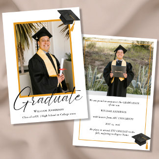 Anúncio Modern Handwritten Script 2 Photo Graduation