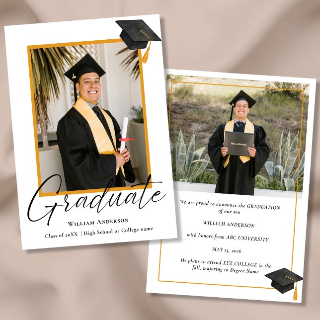 Anúncio Modern Handwritten Script 2 Photo Graduation (Criador carregado)