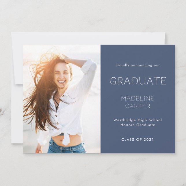 Anúncio Modern Minimal Photo Graduation Announcement (Frente)