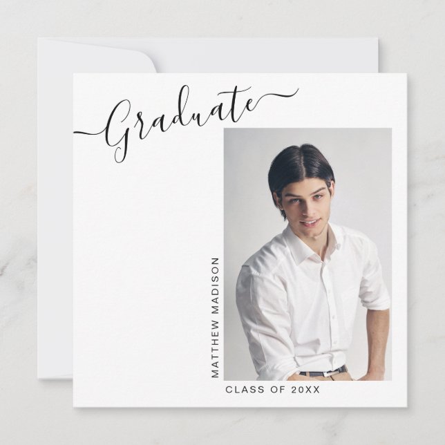Anúncio Modern Minimalist 1 Photo Square Graduation (Frente)