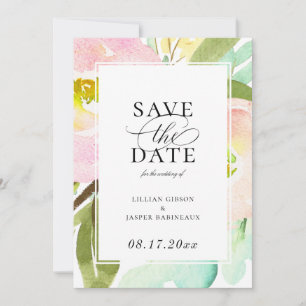 Anúncio Modern Mint Summer Floral Salve a Data
