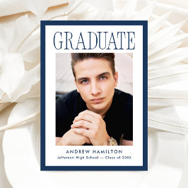 Anúncio Modern Navy Frame 2 Photo Graduation