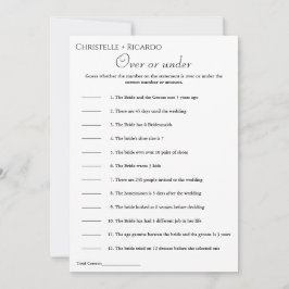 Anúncio Modern Over ou under chá de panela game