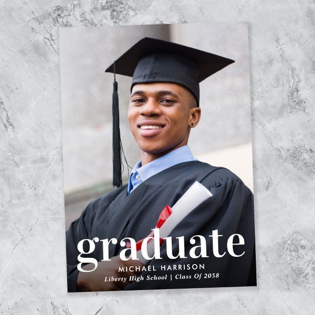 Anúncio Modern Photo Graduation (Modern Photo Graduation Announcement)