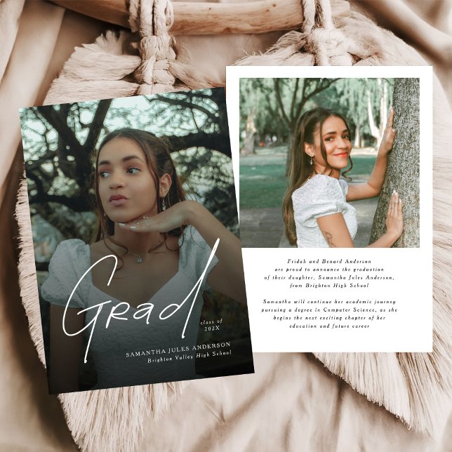 Anúncio Modern Photo High School Graduation Announcement  (Criador carregado)