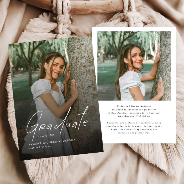 Anúncio Modern Photo High School Graduation Announcement (Criador carregado)