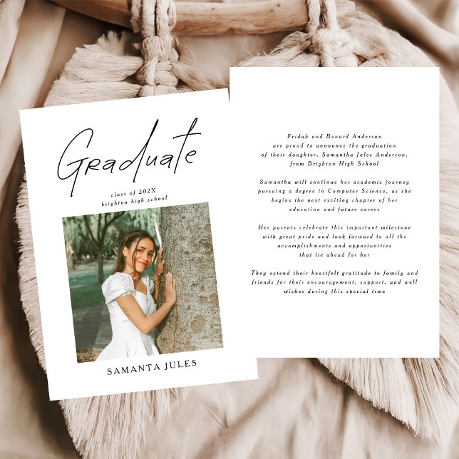 Anúncio Modern Photo High School Graduation Announcement (Criador carregado)