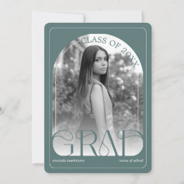 Anúncio Modern Sage Green Arch Graduation Announcement