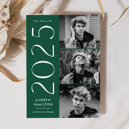 Anúncio Modern Simplicity Green 3 Photo 2023 Graduation