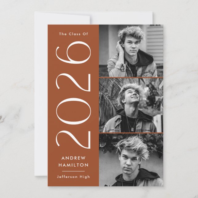 Anúncio Modern Simplicity Rust 3 Graduação da Foto 2023 (Frente)