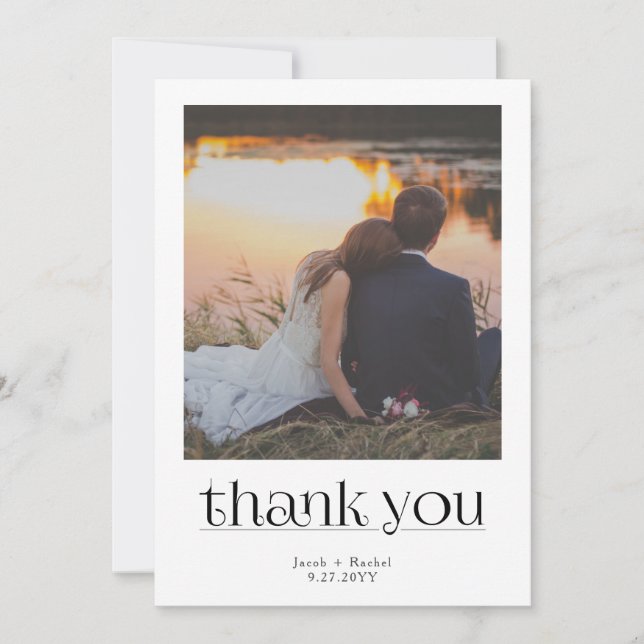 Anúncio Modern Stylish Photo Wedding Thank You (Frente)