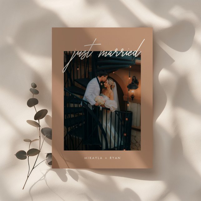 Anúncio Modern Terracotta Photo Wedding Elopement (Criador carregado)