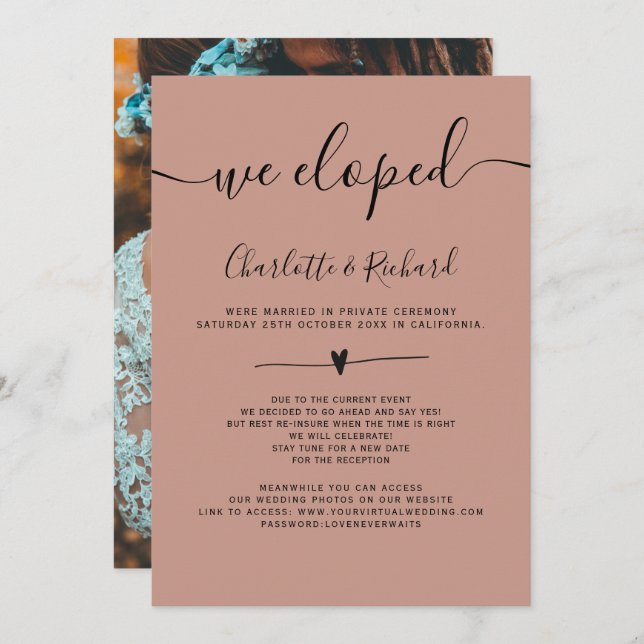 Anúncio Modern Terracotta simples Nós fugimos da foto do c (Frente/Verso)