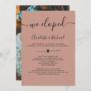 Anúncio Modern Terracotta simples Nós fugimos da foto do c