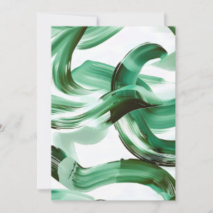 Anúncio Moderno Abstrato Traços de Pincel Verde Minimalist