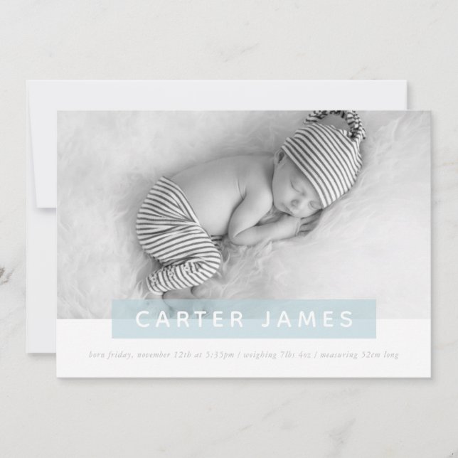 Anúncio MODERNO BABY FOTO simples, camada azul de painel (Frente)