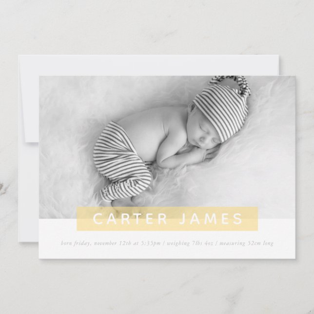 Anúncio MODERNO BABY FOTO simples, uma camada amarela (Frente)