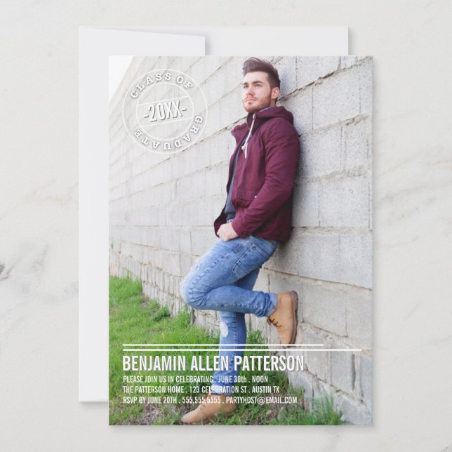 Anúncio moderno da festa de formatura da foto do (Frente)
